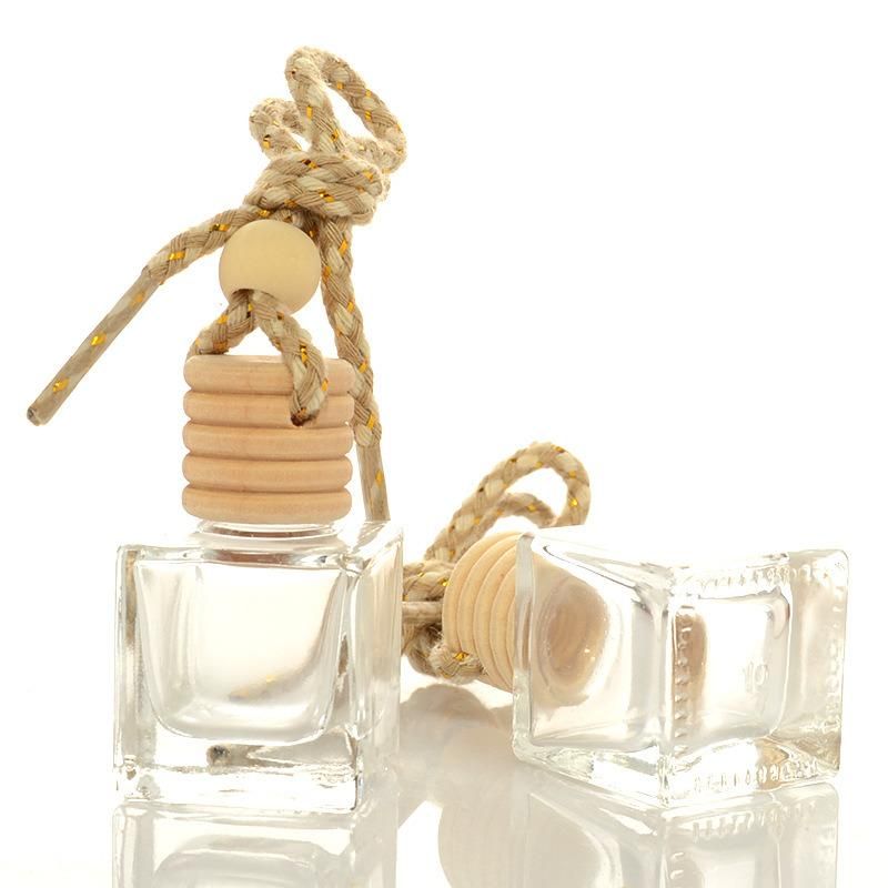 10ml Car Air freshener Hanging Perfume Empty Bottle Refillable Fragrance Diffuser with Wood Cap