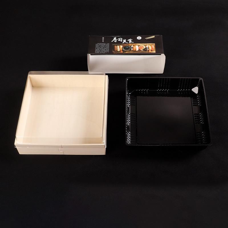 Wooden Disposable Takeout Togo Sushi Packaging Take Away Bento Lunch Cake Dessert Pastry Bakery Food Container Cheese Boards Box