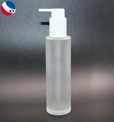 Wholesale 100ml 120ml Sanitizer Cleanser White Frosted Round Empty Glass Pump Spray Bottle