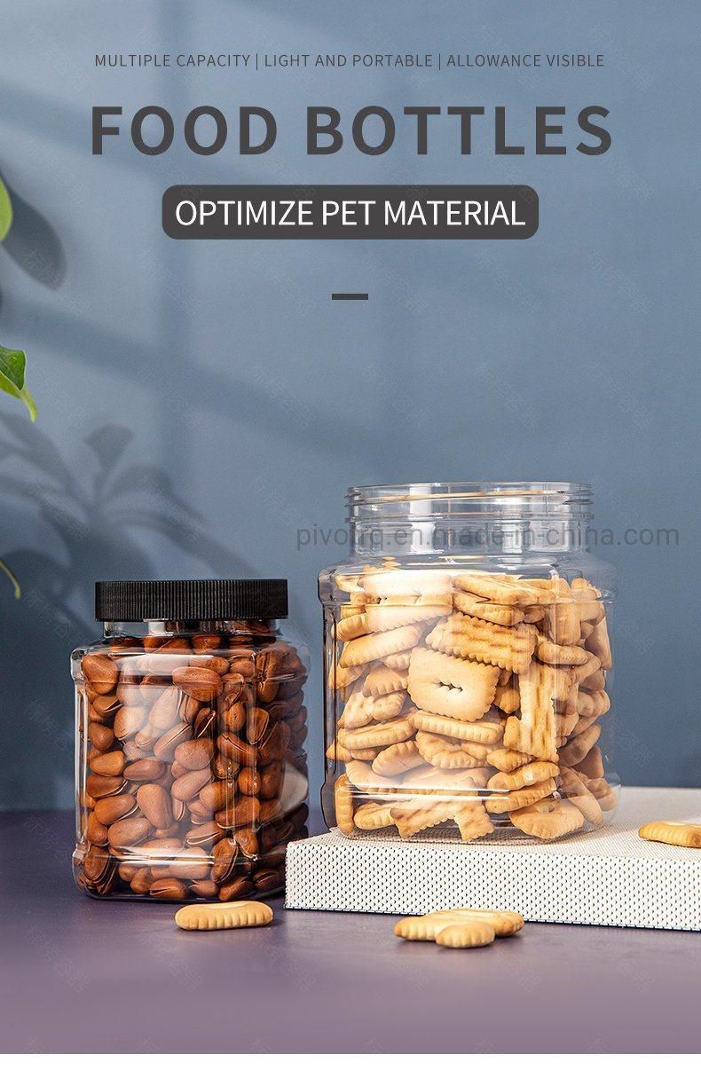 390ml 650ml Pet Plastic Bottle Transparent Storage Jar Nut Cookie Jar