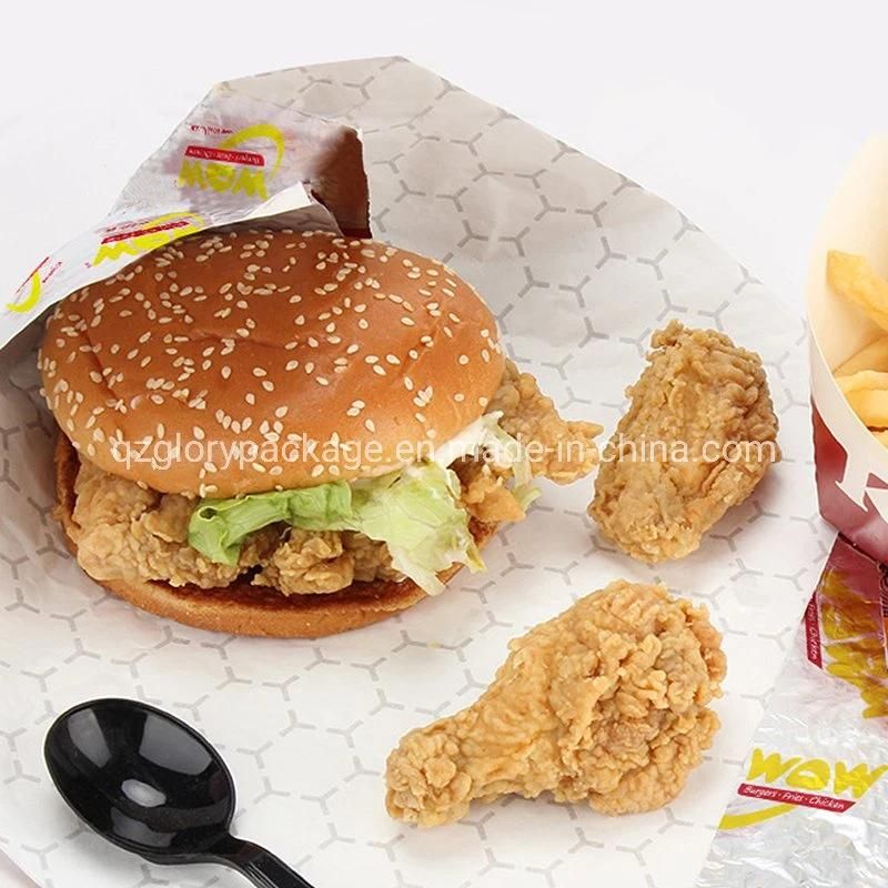 Burger Paper Greaseproof Meat Wrapping Wax Coated Paper
