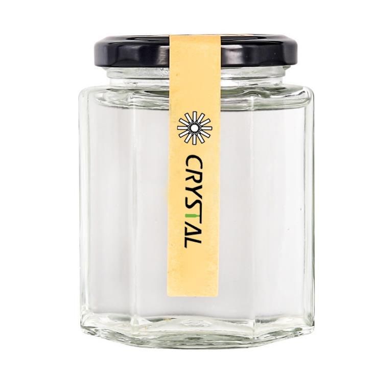 280ml 380ml Hexagon Transparent Glass Kitchen Storage Bottle Jar Empty Bottles for Honey