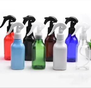 200ml Pet Plastic Long Neck Square Shape Trigger Mist Spray Bottle