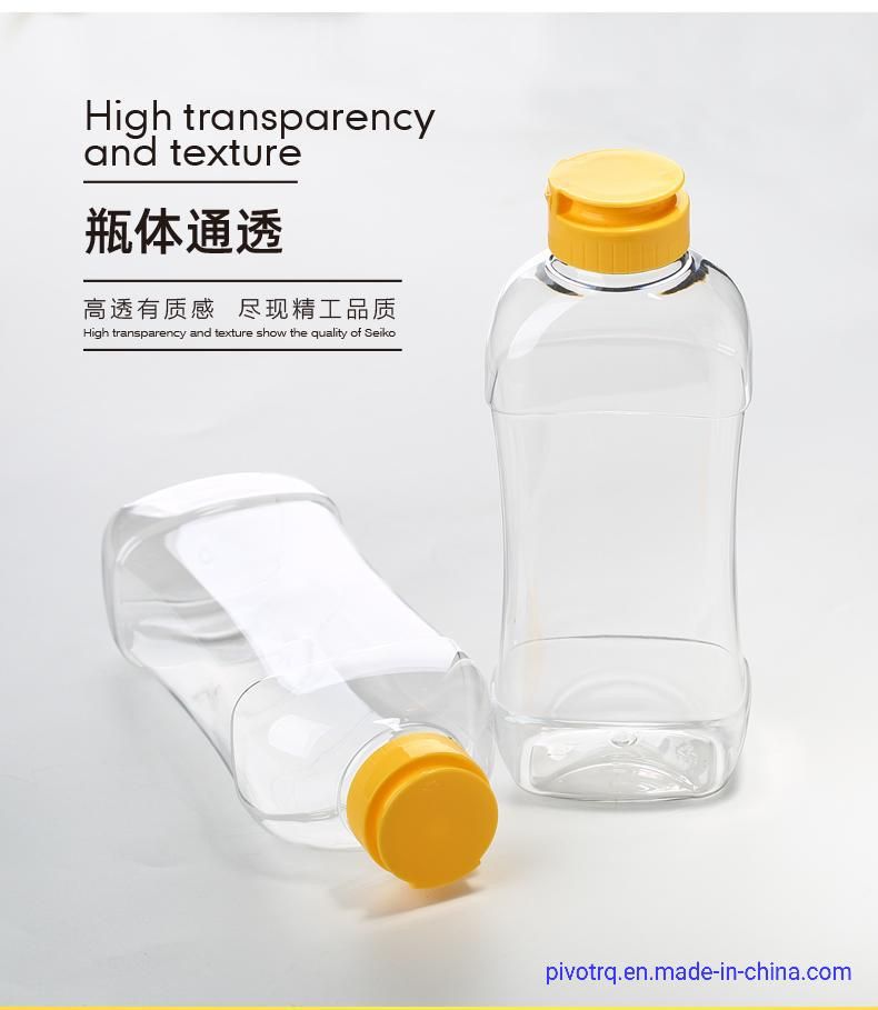 500ml Pet Plastic Squeeze Bottles for Packing Salad Sauce, Steak Sauce