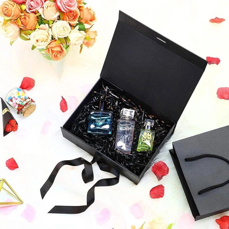 Recycled Classic Primary Color Deep Foldable Magnetic Presentation Gift Box Package for Perfume Package