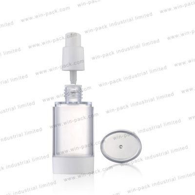 Factory Price White Round Acrylic Skincare Airless Bottle 15ml 30ml 40ml 50ml for Sale