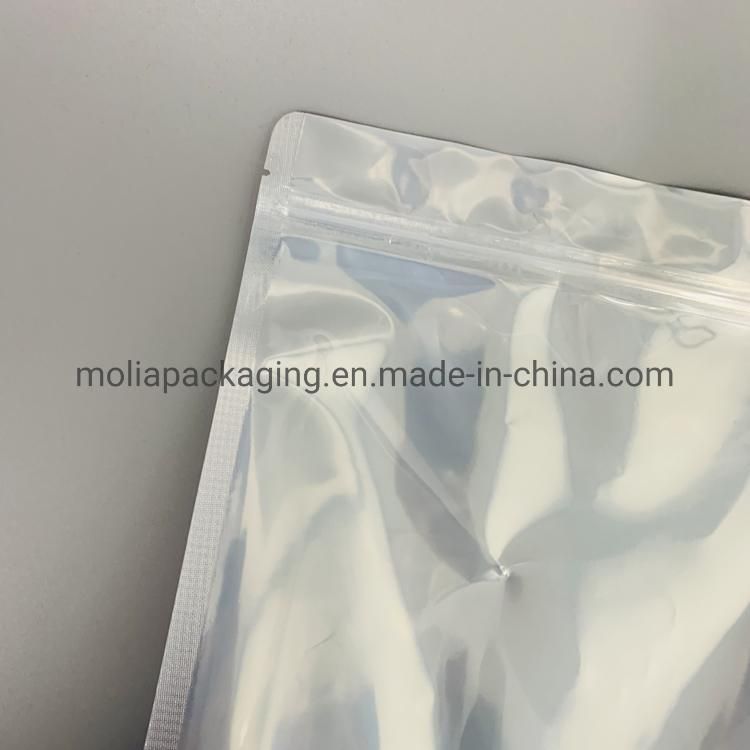 Silver/Clear 4mil Reclosable Mylar Foil Ziplock Bags Stand up Food Pouches Bags Bulk Food Storage Candy Zipper Bags