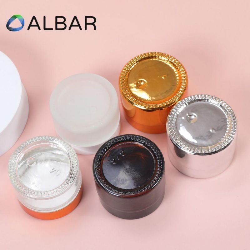 Cosmetics Face Cream Glass Jars in Electroplated Painted Silver Gold with Lids