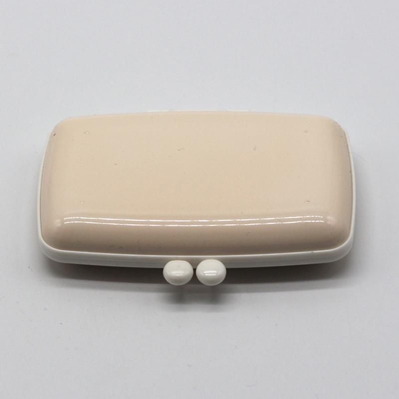 Empty Rectangular Plastic Pressed Powder Case Custom Cute Compact Case for Blush