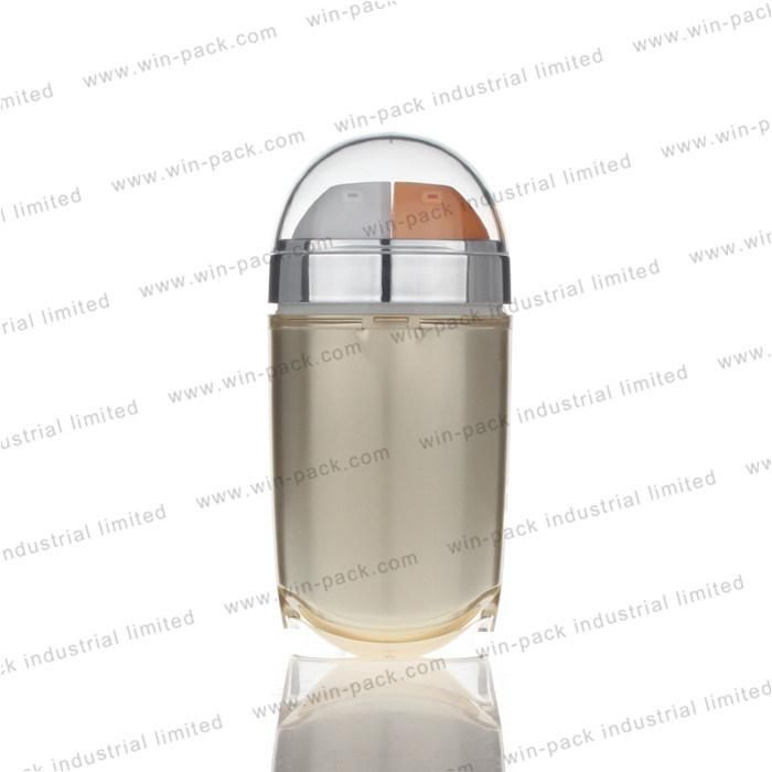 Transparent Blue Plastic Cosmetic Packaging Custom Color Lotion Bottle 35ml Skin Care Lotion Pump Bottle Liquid Foundation Dual Chamber Airless Bottle