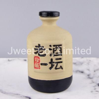 Handmade Customized Logo Ceramic Wine Spirit Bottles