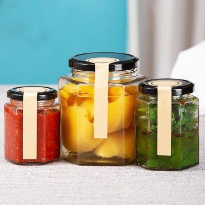 45ml 60ml 85ml 100ml 180ml 280ml 380ml 500ml 730ml Empty Hexagonal Cryatal Food Grade Custom Glass Food Honey Jam Jar in Bulk