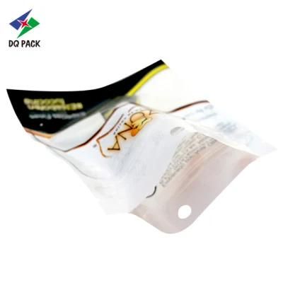 Dq Pack Custom Printed Mylar Bag Food Zipper Pouch Three Sides Seal Bag with Transparent Window for Snack Packaging