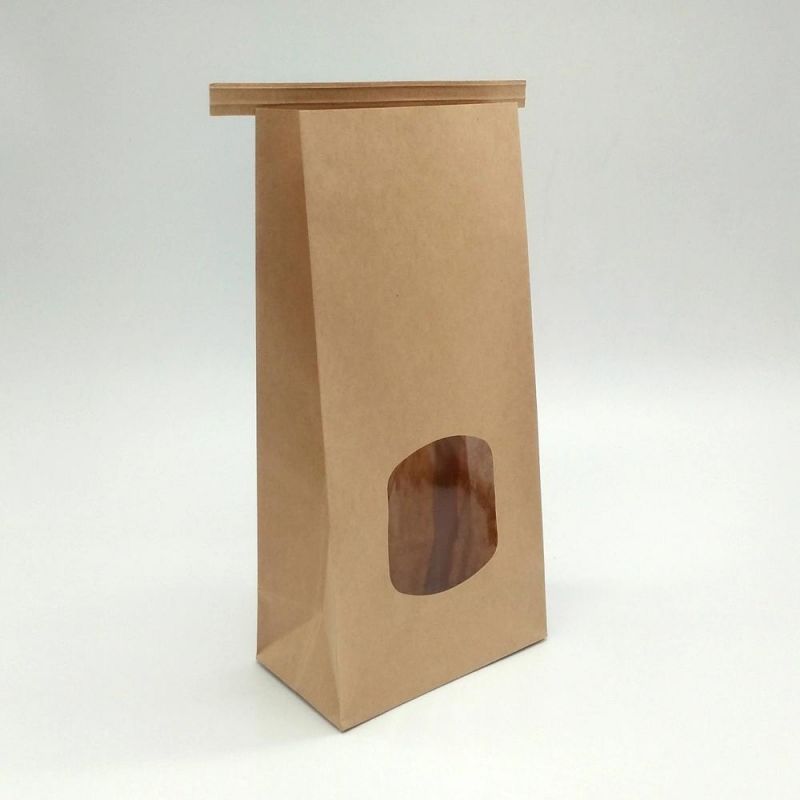 Wholesale Candy Biscuit Paper Bag with Tin Tie and Window