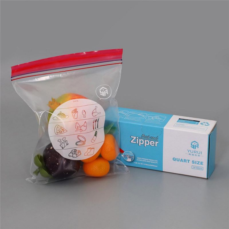 Food Grade 7“ X8” Quart Size Zipper Bag Plastic Packaging Zip Lock Bag