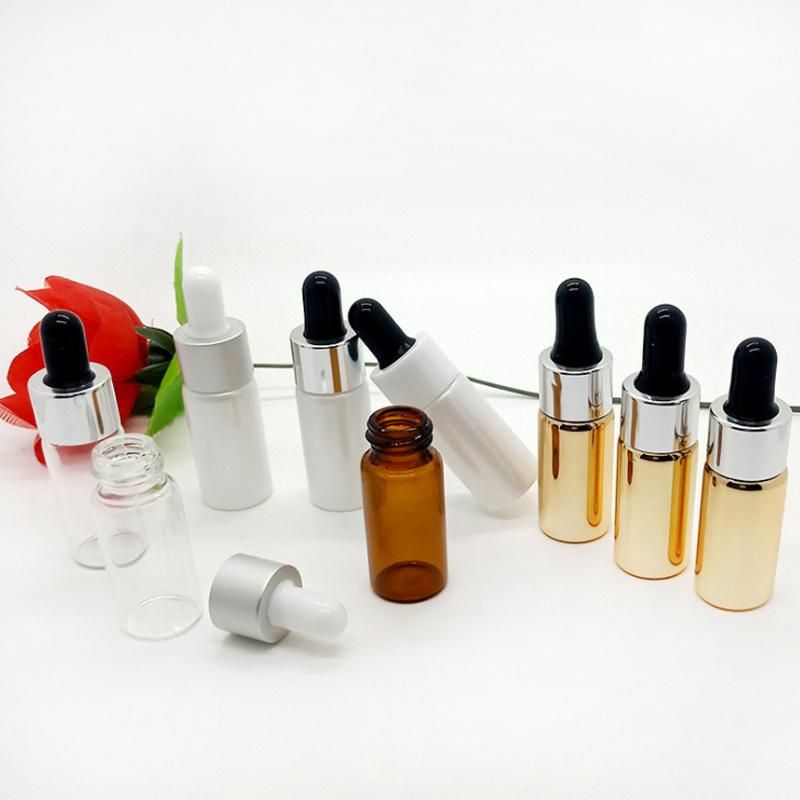 10ml Face Essential Oil Serum Frosted Clear Glass Dropper Bottle with Pipette