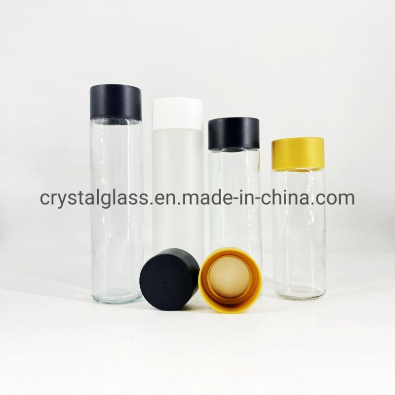 375ml 400ml 500ml 800ml Round Voss Glass Mineral Water Bottle with Plastic Cap