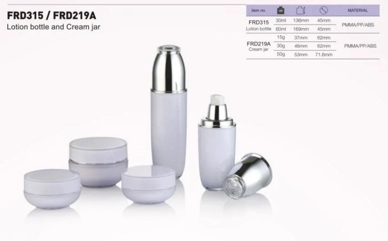 Empty Cosmetic Packaging Plastic Acrylic Airless Pump Cream Jar for Skin Care