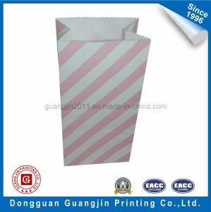 Custom Stripe Printed Bleached Kraft Paper Food Packaging Bag