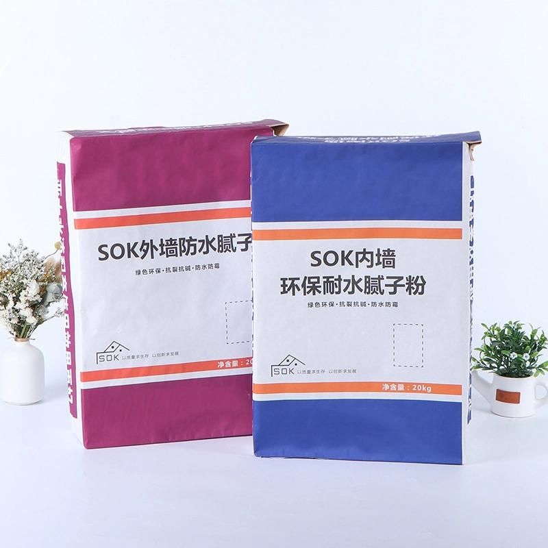 Wholesale Price 25kg 50kg Eco-Friendly Kraft Paper Valve Packaging Paper Valve Bag for Sand, Mortar Powder