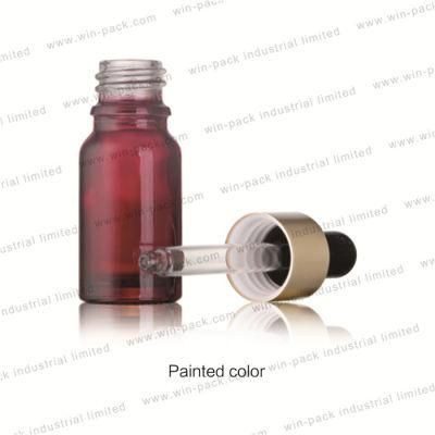 30ml Luxury Dropper Bottle Round Shape Matte White Silicone Rubber Shiy Gold Collar Thick Base Cosmetic Bottle