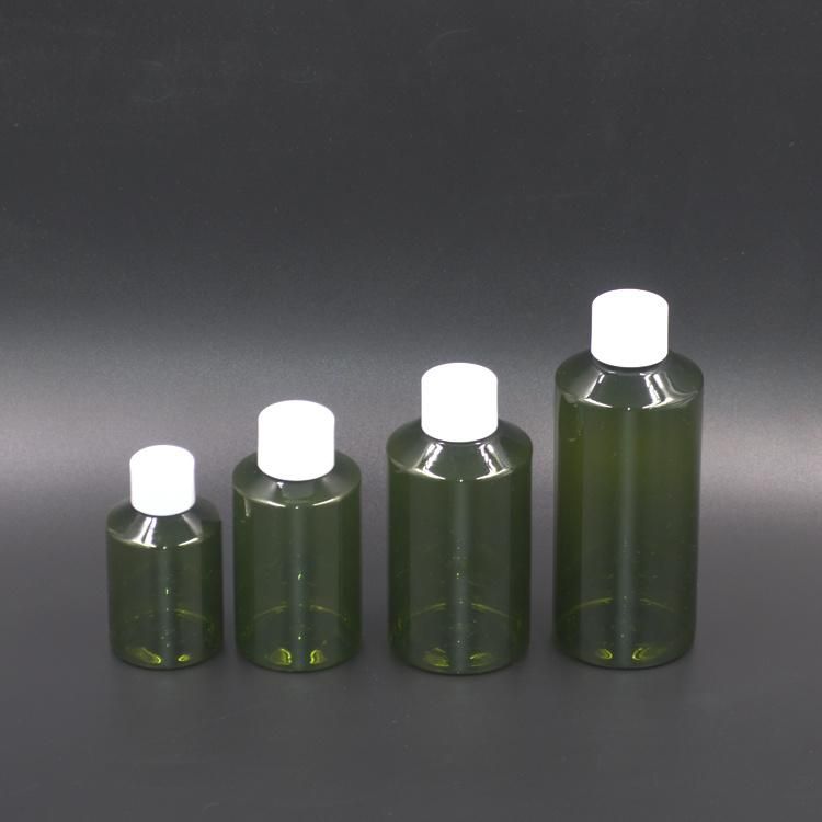 Dark Green Empty Wholesale 50ml 100ml 150ml 200ml Round Custom Shampoo Bottle Pet Cosmetic Plastic Pump Bottle