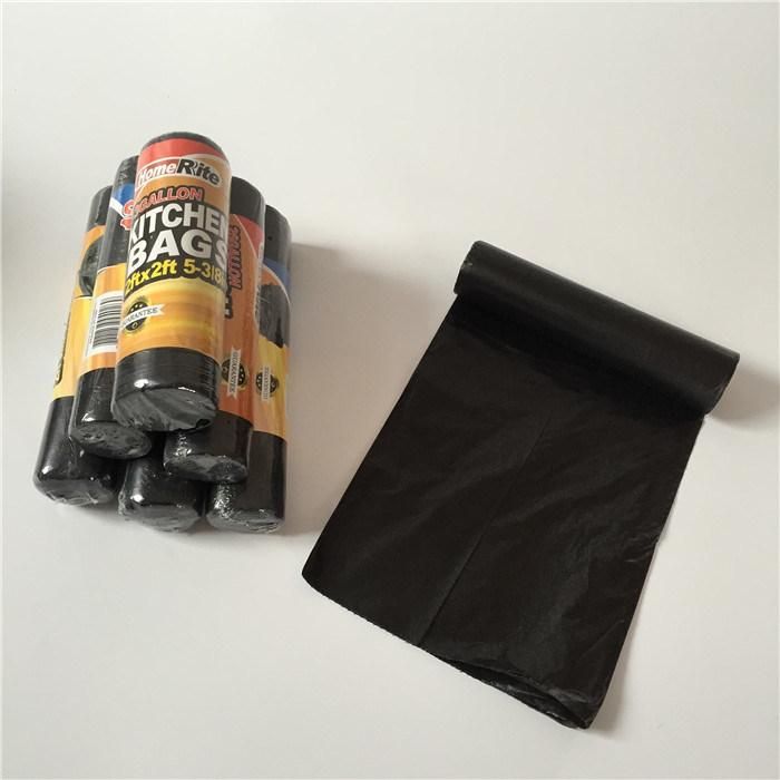 Disposable Rolling Plastic Star-Sealed Black Trash Bag