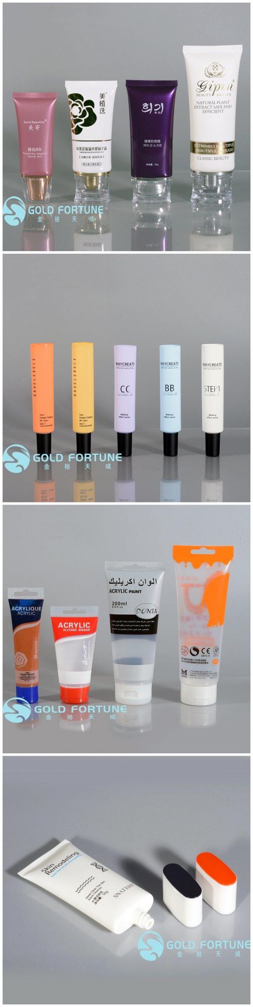 Plastic Tube Packaging for Sunscreen Use with Flip Top Cap