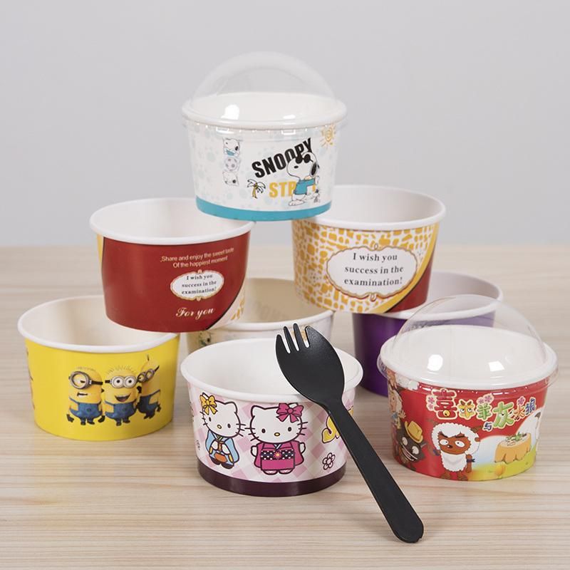 4oz/6oz/8oz/12oz Custom Cold Food Container Ice Cream Cup with Lid