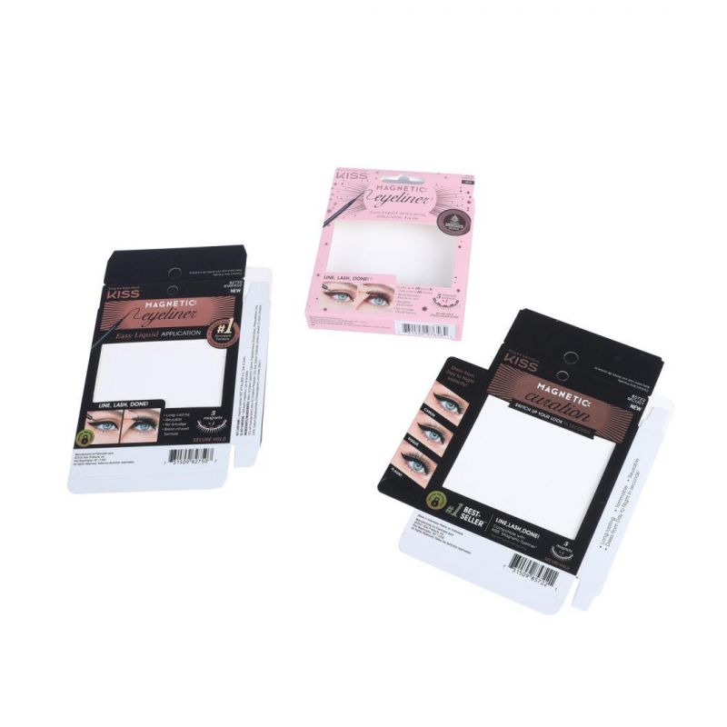 Factory Paper Box 275g Silver One or Two Side Glued Beauty Fake Eyelashes Window Package