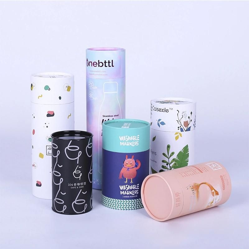 Custom Printing Recycled Paper Tube Packaging Kraft Paper Tube for Essential Serum Hair Oil Face Cream