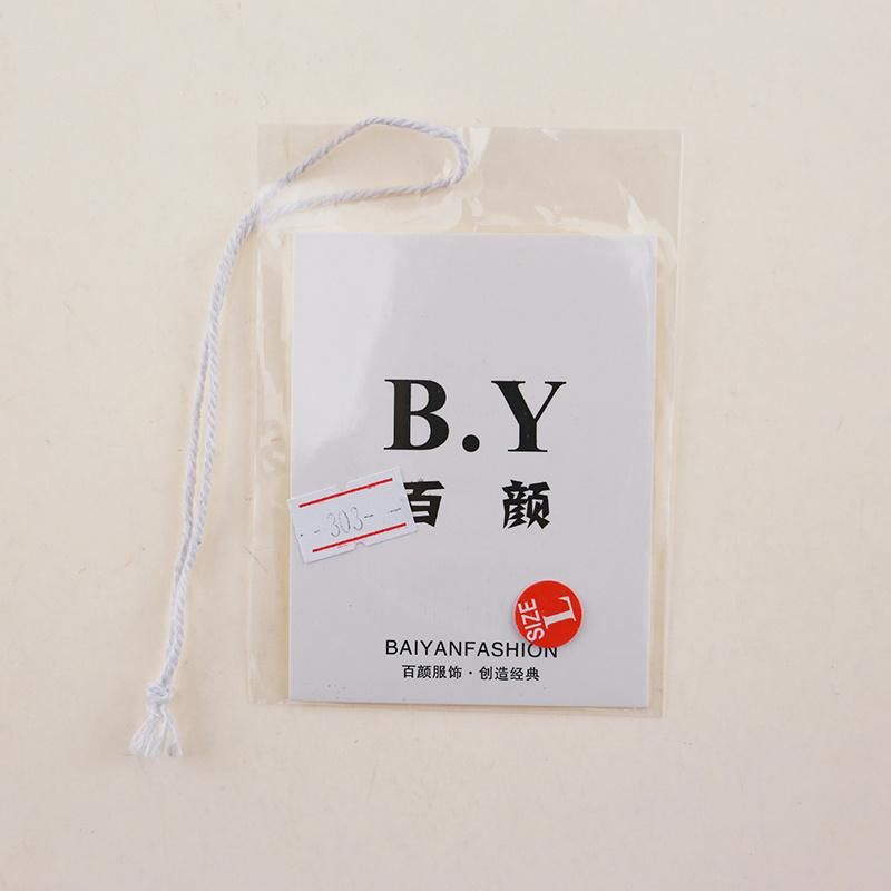 Cmyk Printed Plastic Pouch Pack Paper Hangtag