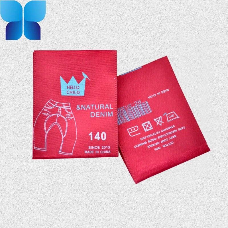 Size Printing Washing Care Labels for Apparel Axccessories