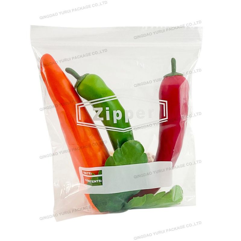 Customized Logo Printed Reusable LDPE Quart Plastic Packing Bag