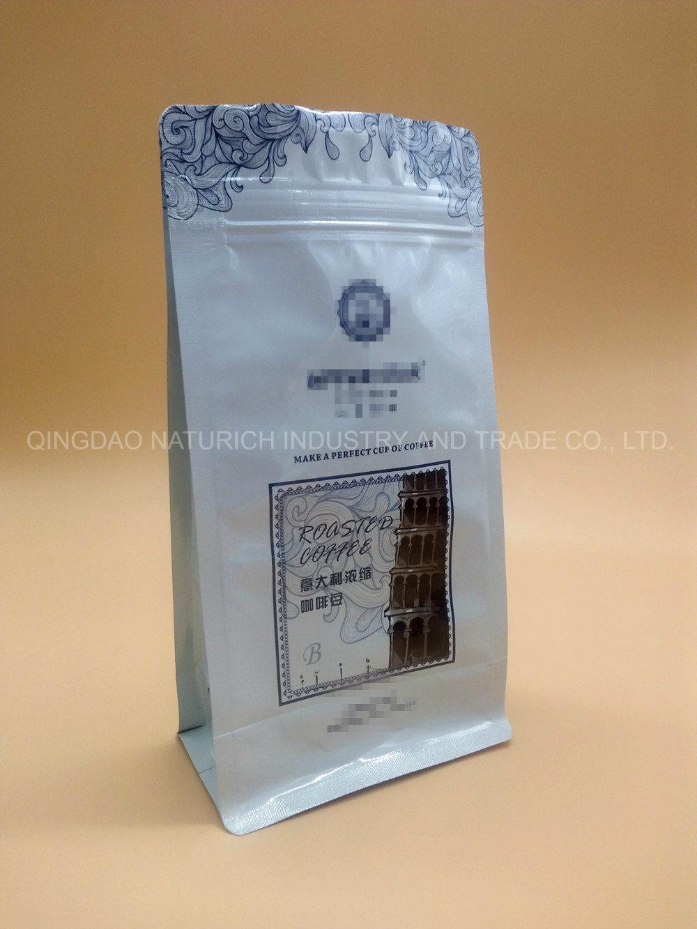 Pet/Al/PE Eight Sides Sealing Bags for Food Packing 454G Coffee Bag