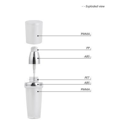 15ml 30ml 60ml 100ml Unique Design White Acrylic Cosmetic Lotion Bottle