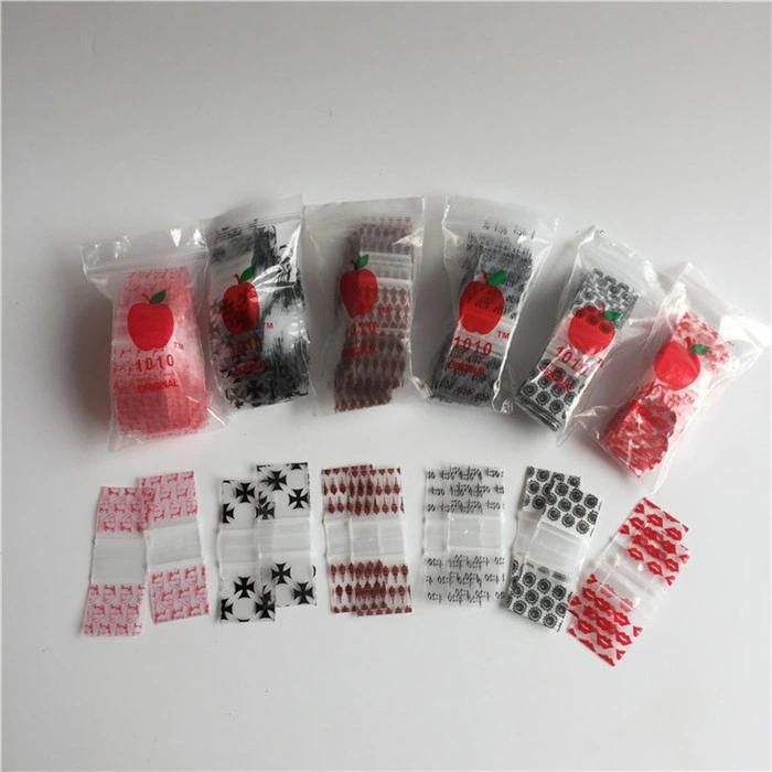 PE Mini Reclosable Apple Ziplock Bag Small Plastic Bag for Jewelry