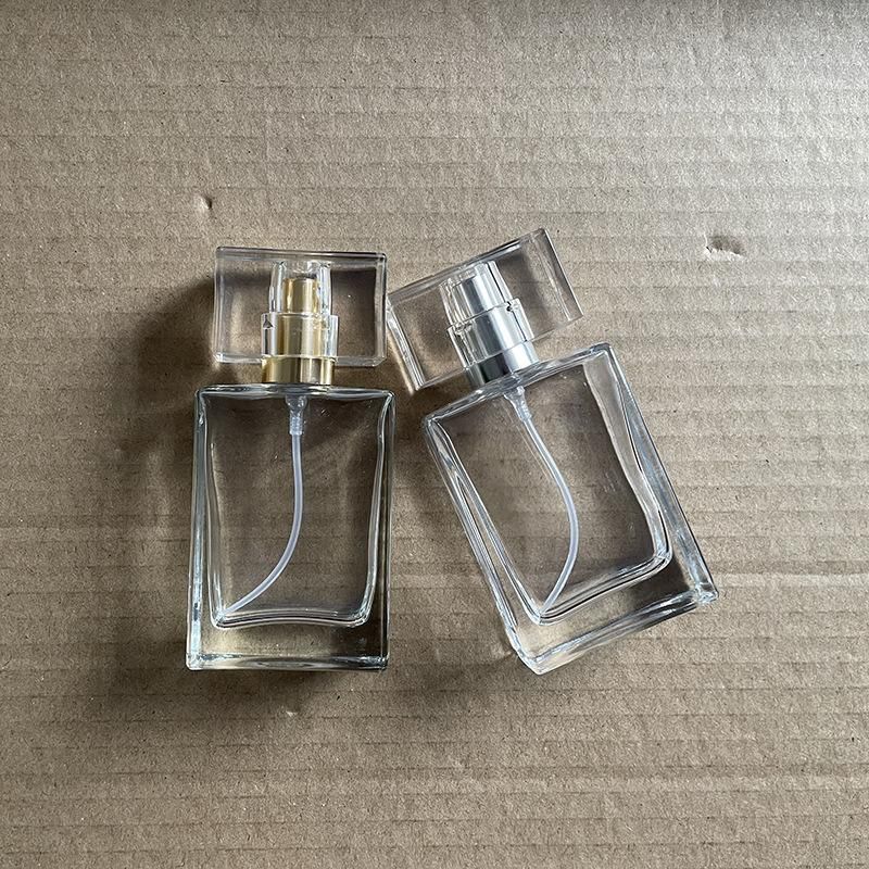 30ml Glass Personal Perfume Bottles Square Clear Containers Vial Crafts Bottles