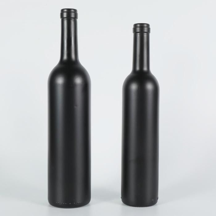 750ml Black Color Glass Wine Bottle with Cork Lids