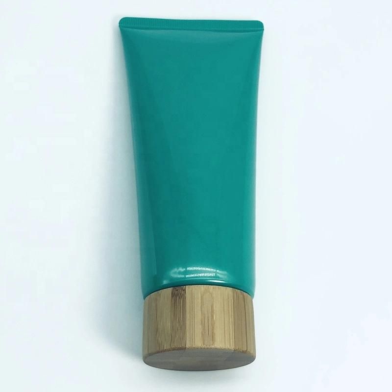 Eco Friendly Containers Plastic Cosmetic Tube with Bamboo Head Cover