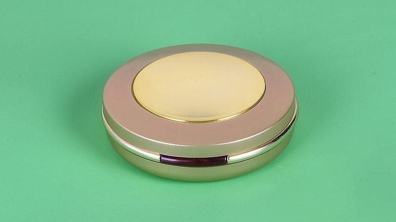 Hot Selling Empty Golden Press Powder Case Cosmetic Container for Makeup Case