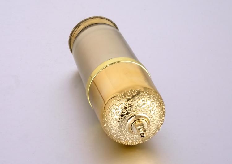 Factory Supply 30ml Luxury Acrylic Golden Color Empty Bottle Cosmetic Lotion Bottle