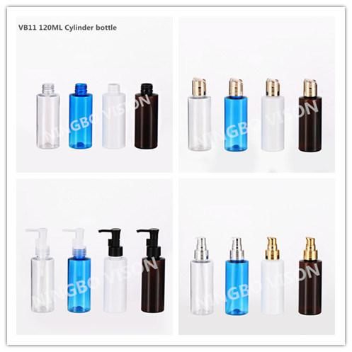 120ml High Quality Empty Clear Plastic Cylinder Bottle with Long Nozzle Lotion Pump