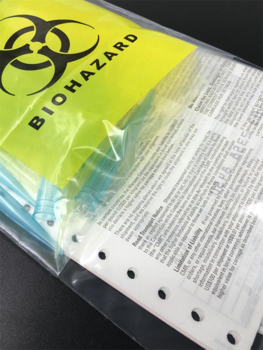 Ht-0760 Hiprove Brand Ziplock Bag for Biohazard Waste