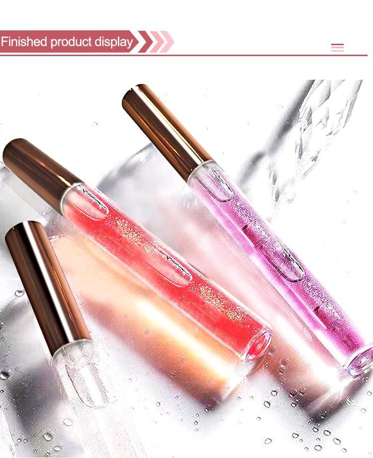Custom Luxury Empty Cute Mini 3ml 3.5ml 4ml Lip Gloss Tube Yellow Pink Clear Transparent Lipgloss Tubes with Brush