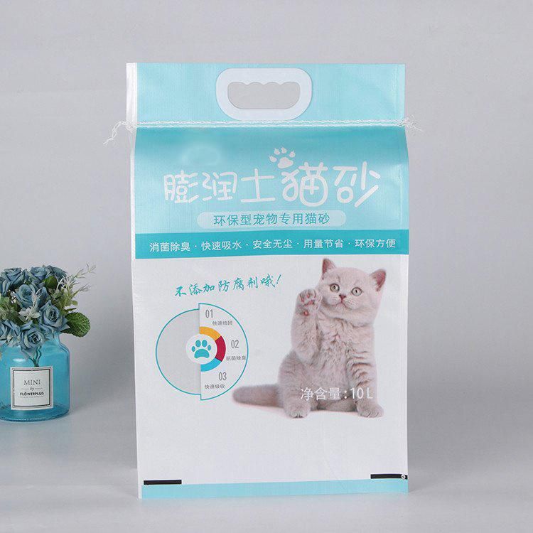 BOPP Laminated PP Woven Cat Litter PP Packaging Bag 10lbs Tofu Cat Litter 1.5