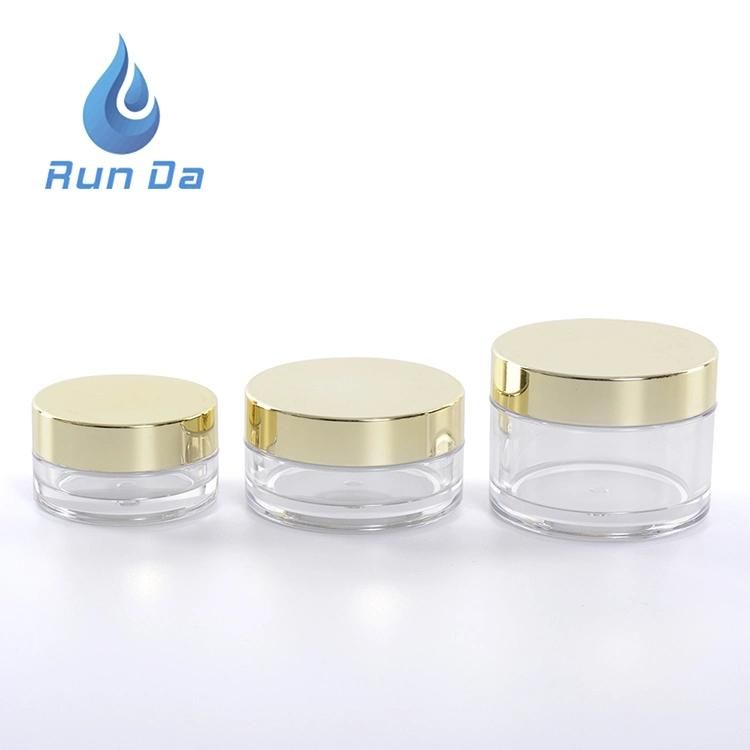 Factory Price Skin Care Cream Use Silver Golden Body Material 5 10 15 30 50g PETG Cosmetic Jar