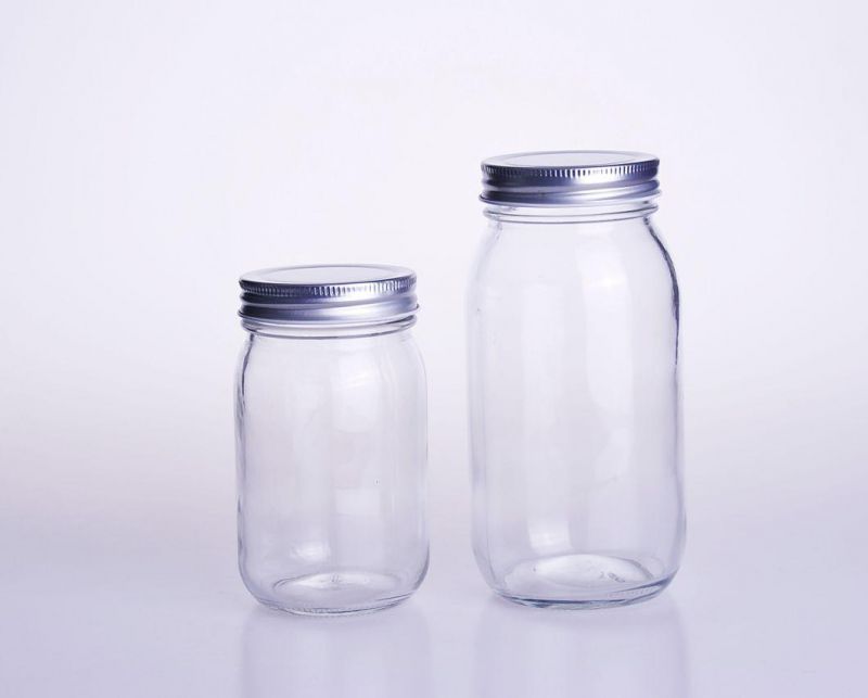 Round Style Storage Jar Food Glass Container Cereal Glass Mason Jar 250ml/500ml/1000ml