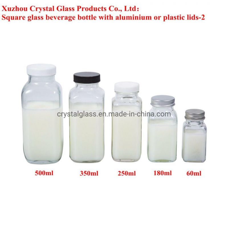 60ml 2oz Mini Samples Square Glass Bottle for Beverage Packing Bottle