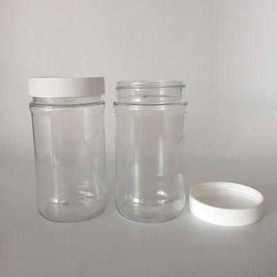 Best Selling Pet Jar Plastic Bottle 12 Oz Peanut Butter Clear Liner Pet Blue or Yellow Lid